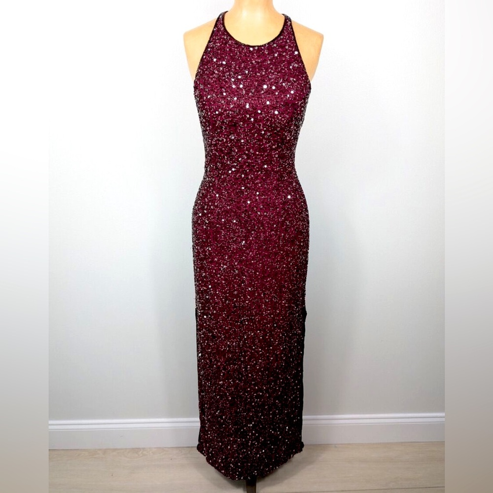 Robe De Soirée Scala à Paillettes Argentées - Taille 8, Sans Bretelles - Neuf Avec étiquettes